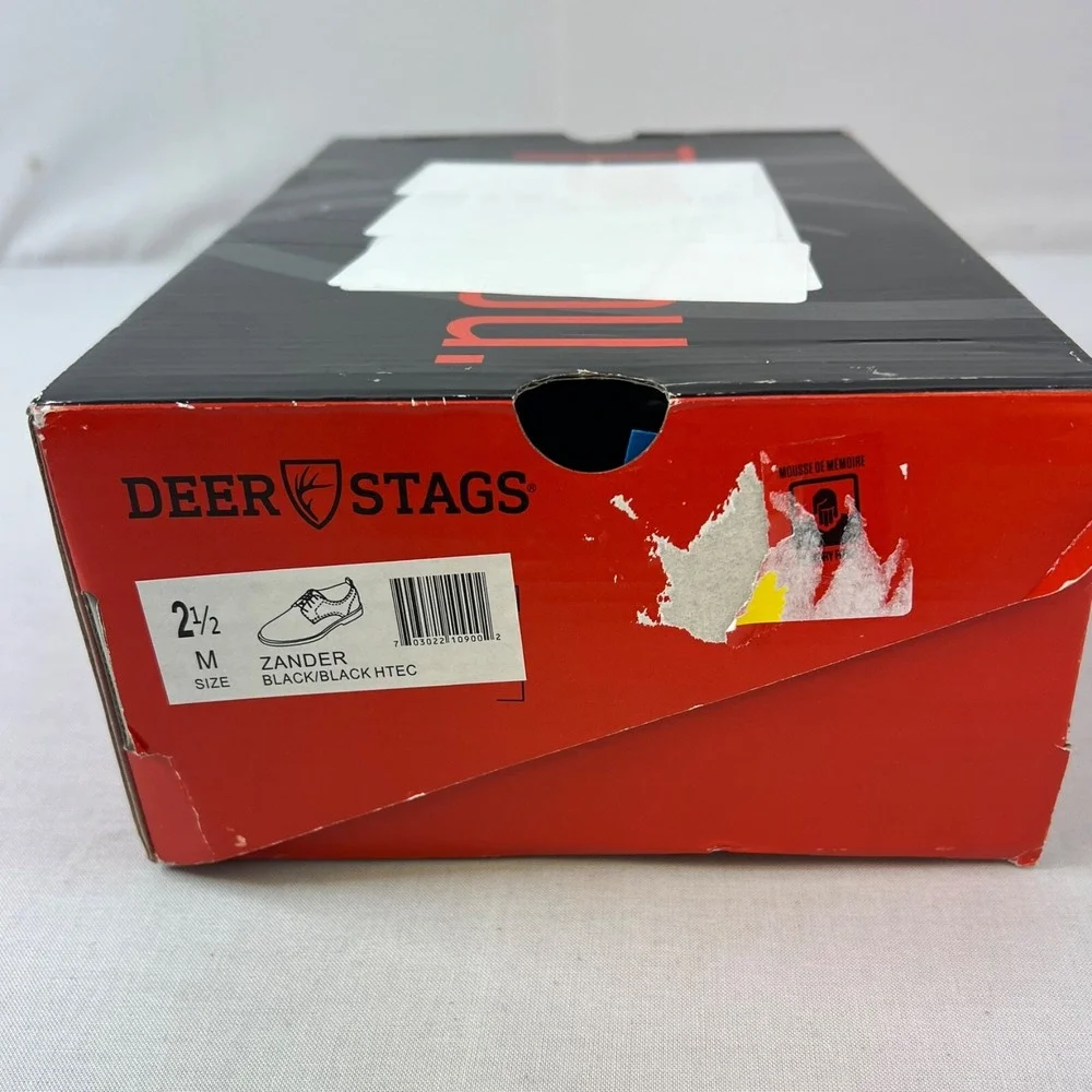 Deer Stags Zander Oxford Black Boys Youth Black Dress Shoes Size 2.5 BRAND NEW